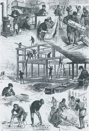 1876年，建造中的日本館